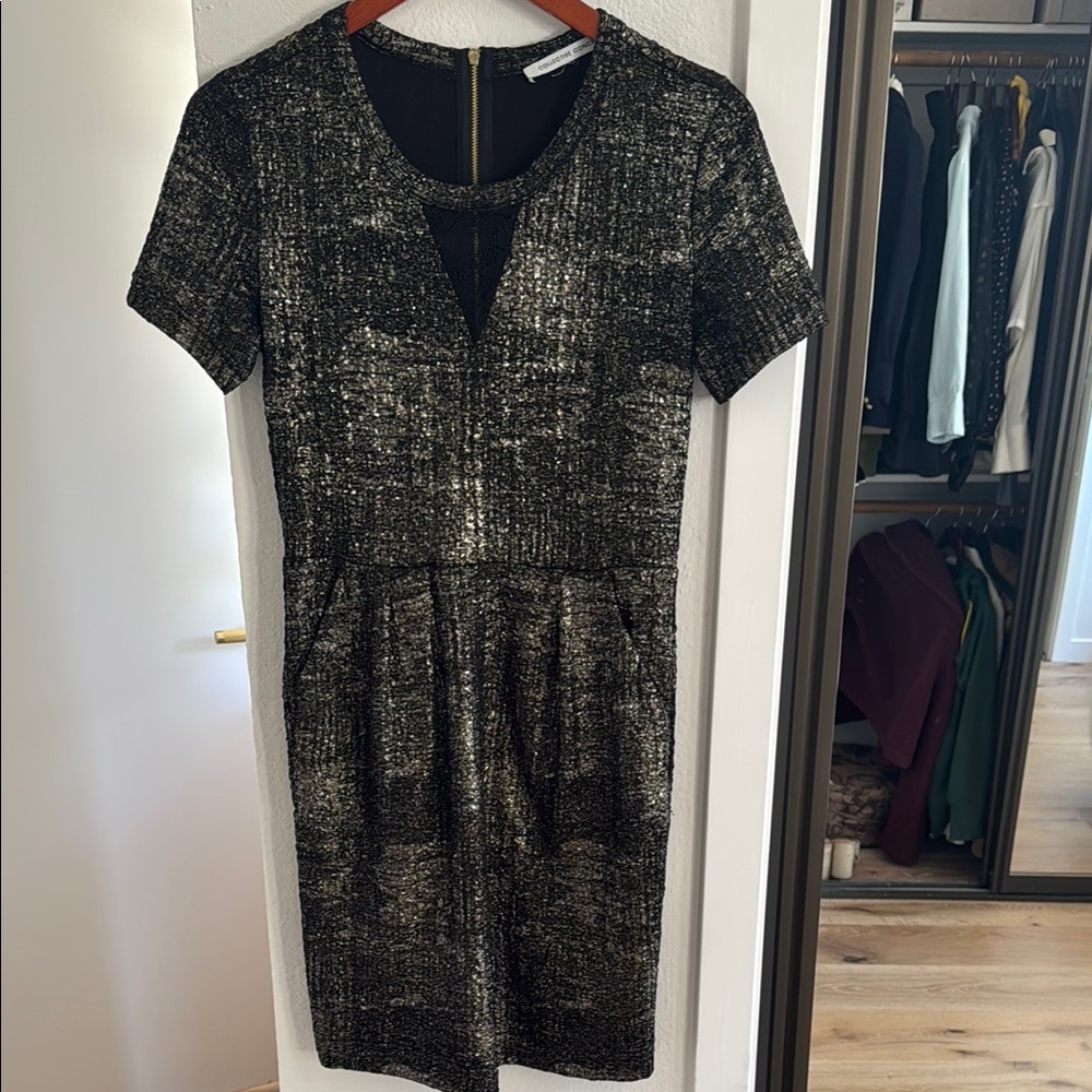 Collective Concepts Black and Silver Mini Dress